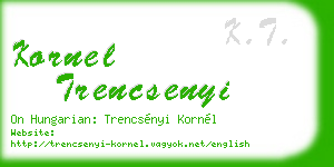 kornel trencsenyi business card