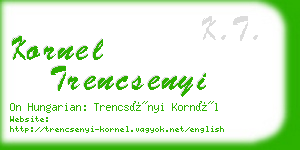 kornel trencsenyi business card